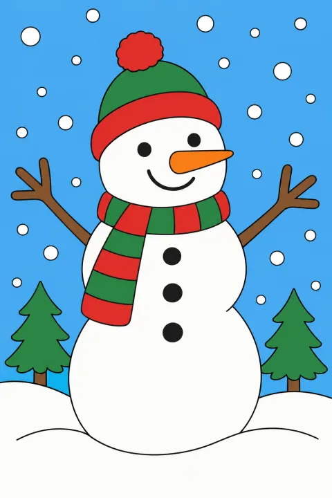 Coloriage bonhomme de neige