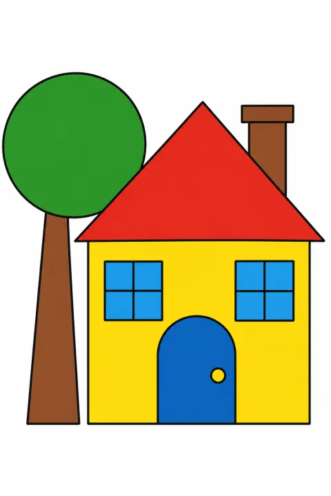 Résultat colorié : petite maison