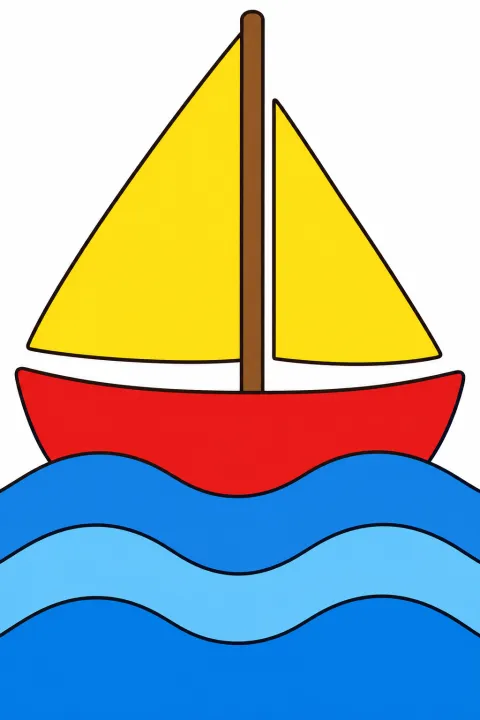 Résultat colorié : voilier