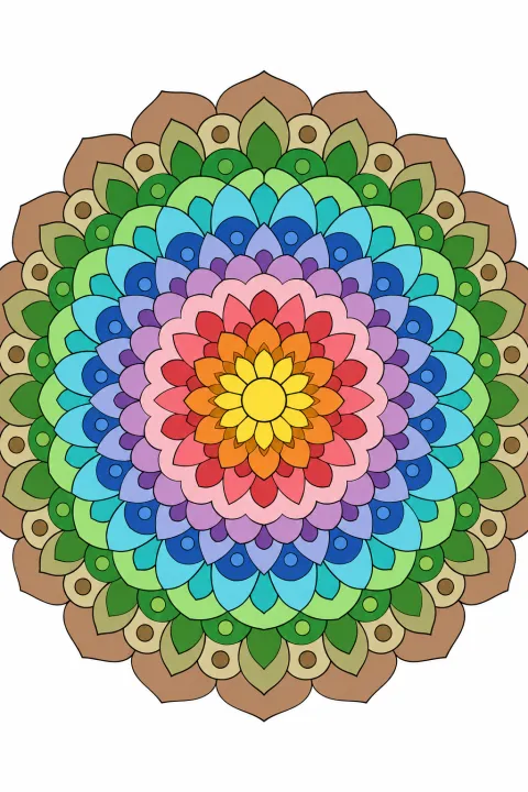 Résultat colorié : mandala en dégradé