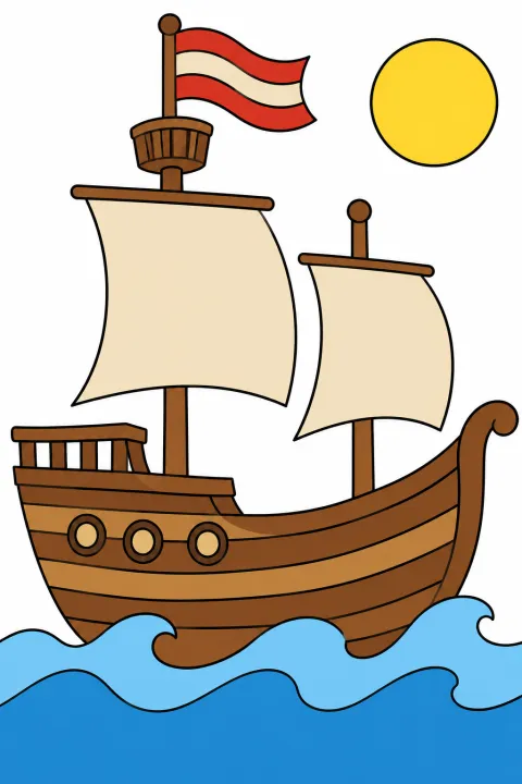 Coloriage bateau pirate