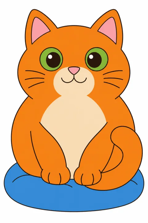 Coloriage chat tout rond