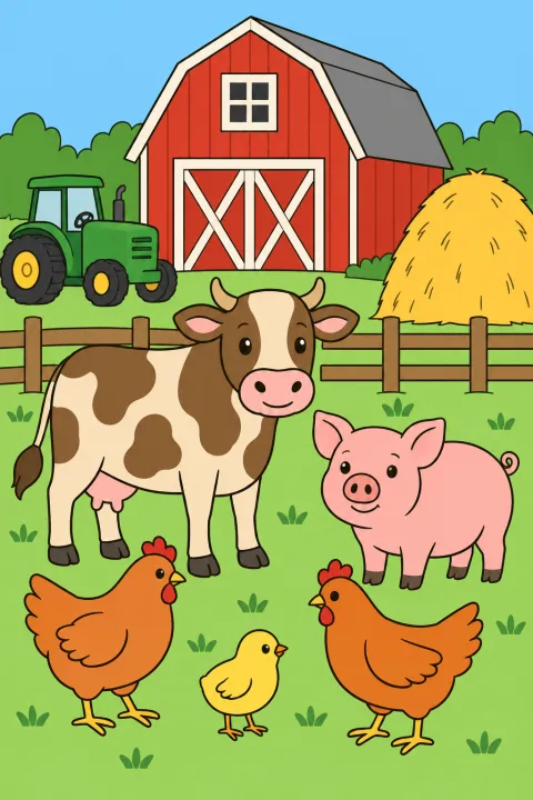 Coloriage la ferme et ses animaux