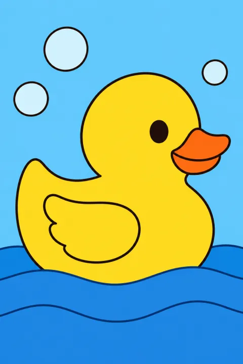 Résultat colorié : petit canard