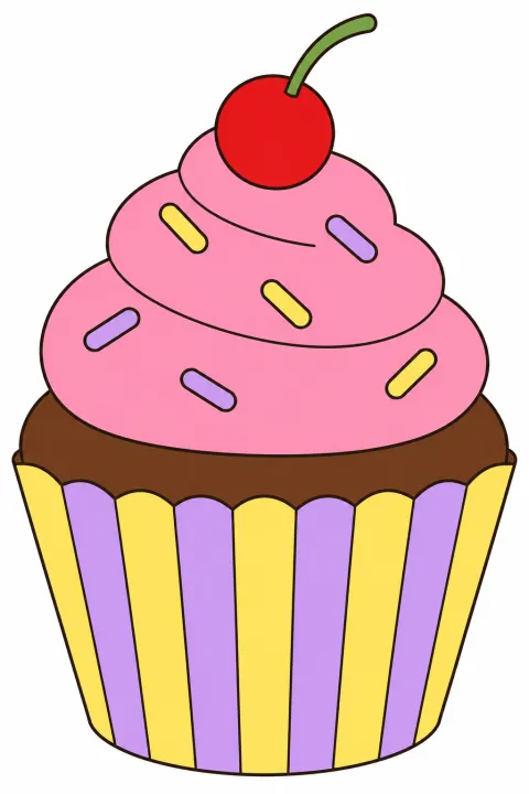 Résultat colorié : cupcake