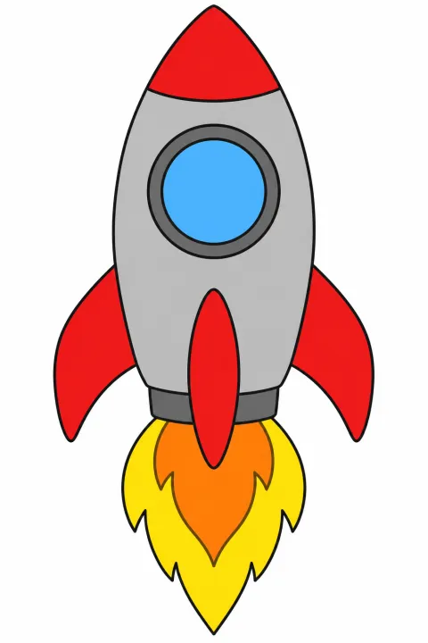 Résultat colorié : fusée