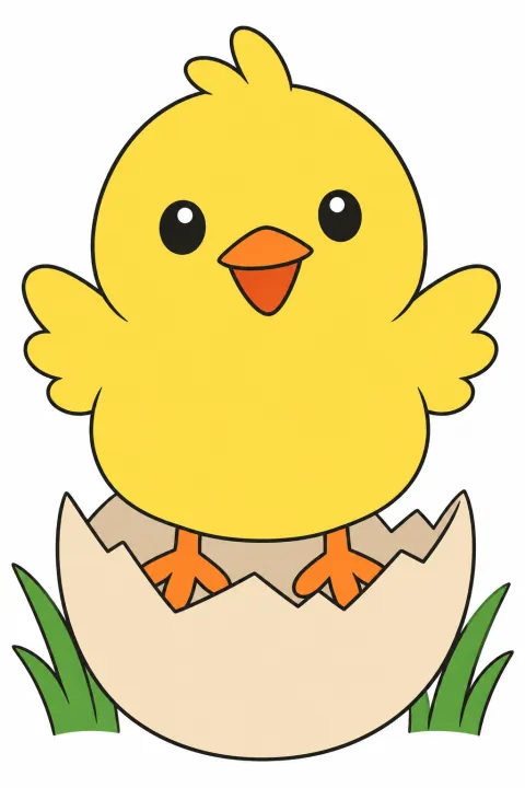 Résultat colorié : poussin
