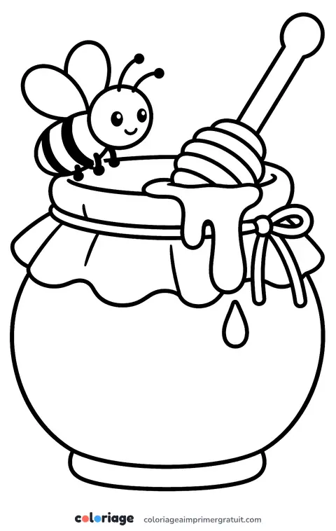 Coloriage pot de miel