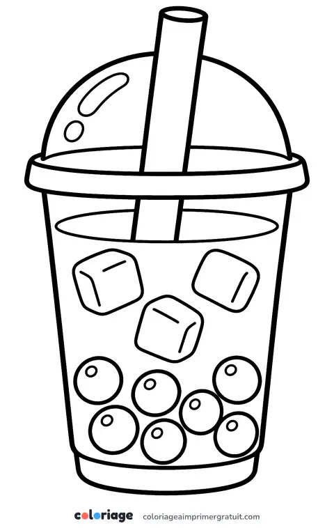 Coloriage bubble tea