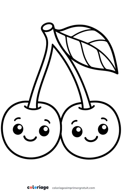 Coloriage cerises