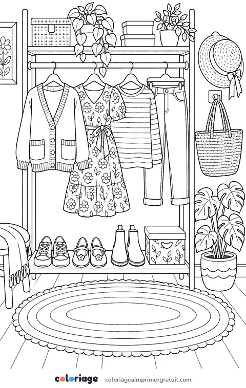 Coloriage penderie