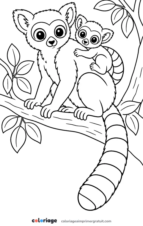 Coloriage maki catta
