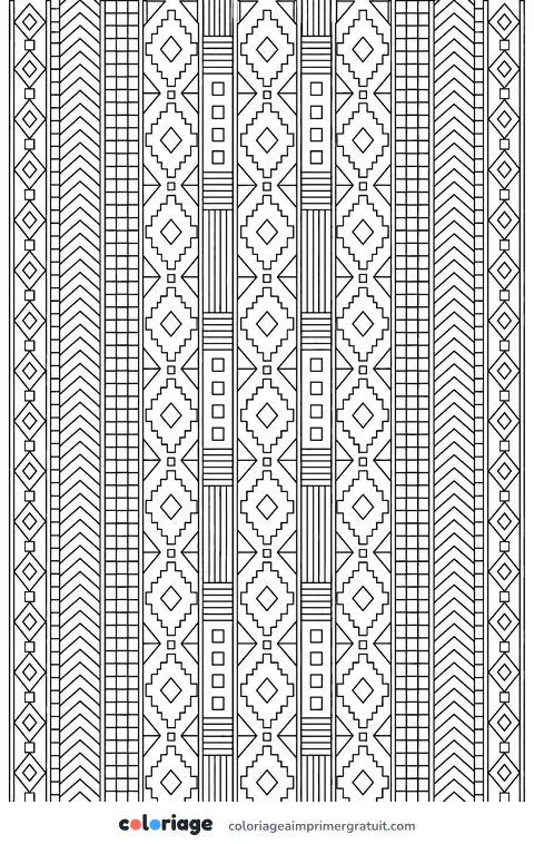Coloriage motif kente