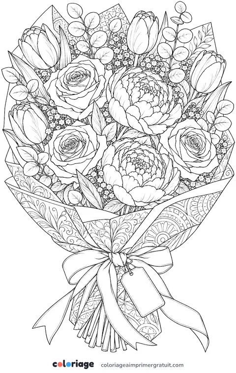 Coloriage bouquet d’anniversaire