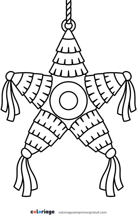 Coloriage piñata étoile