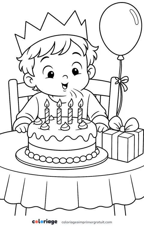 Coloriage souffler les bougies