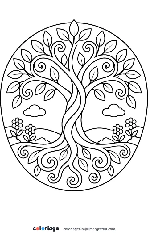 Coloriage arbre de vie