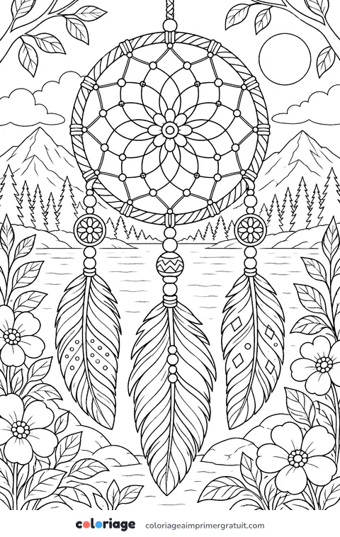 Coloriage attrape-rêves