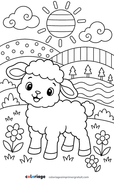 Coloriage collines en bandes