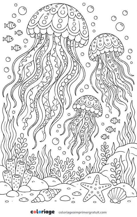 Coloriage méduses