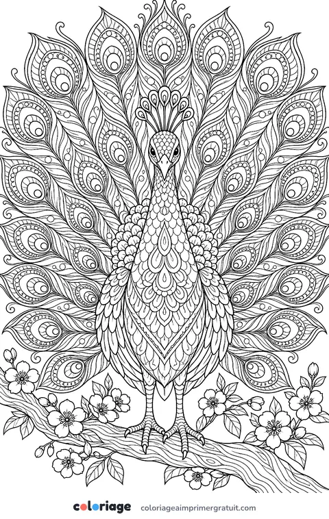 Coloriage paon