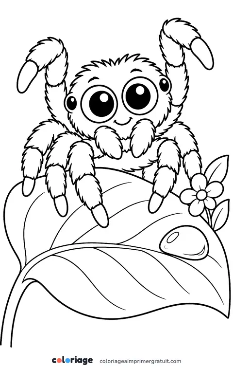 Coloriage araignée sauteuse mignonne