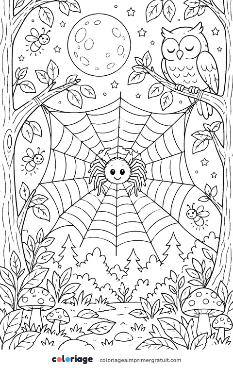 Coloriage toile sous la lune