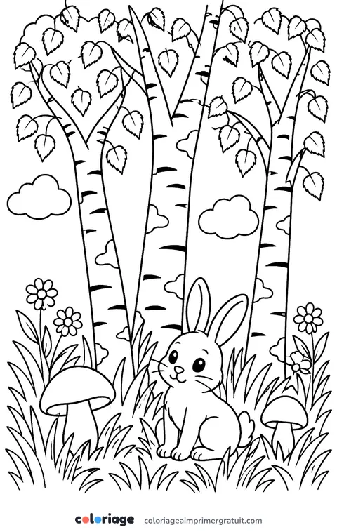Coloriage bouleaux