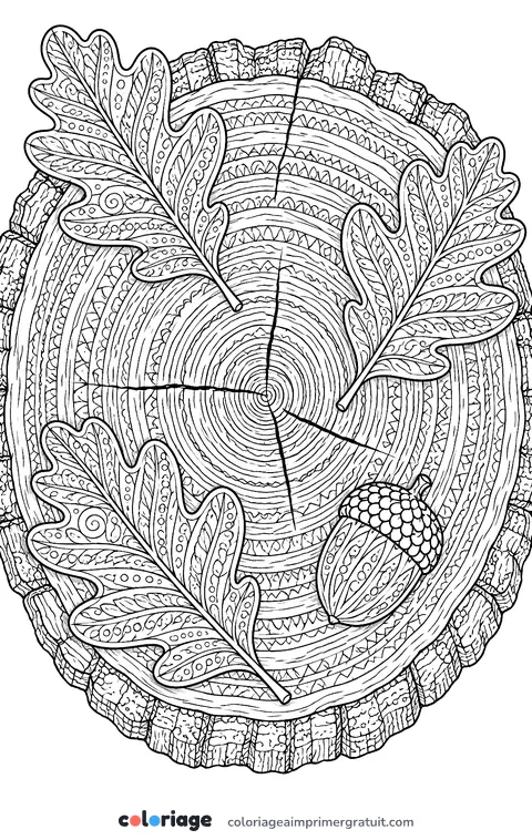 Coloriage cernes du tronc