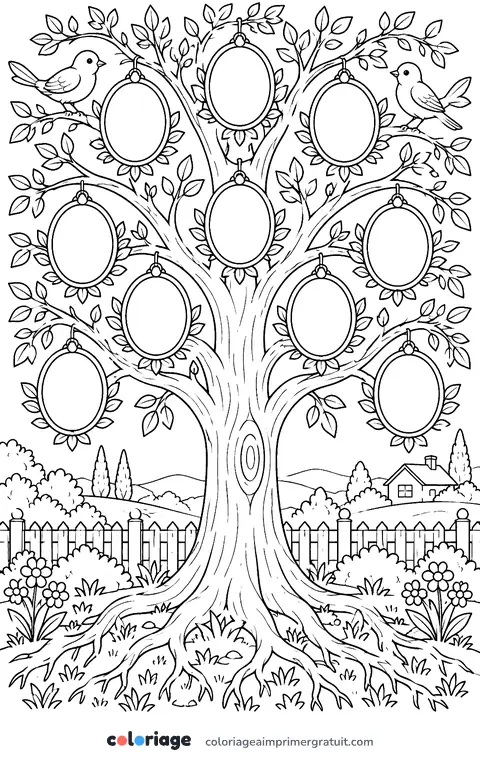 Coloriage arbre généalogique