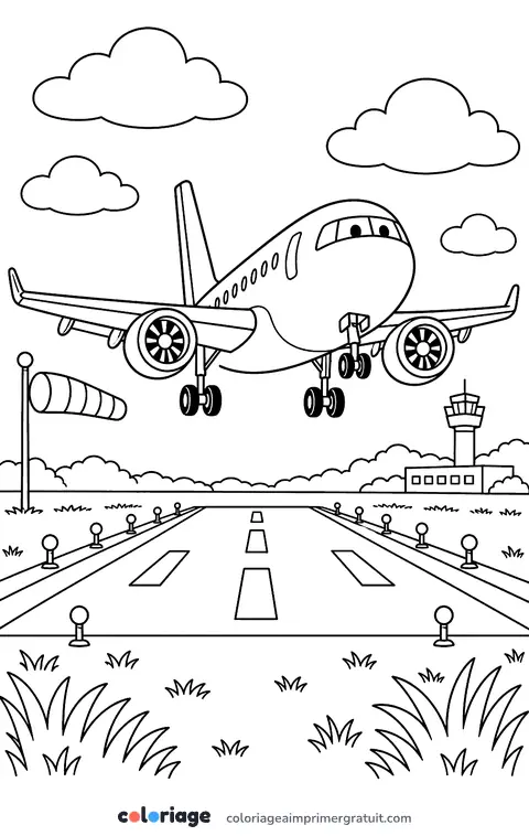 Coloriage atterrissage