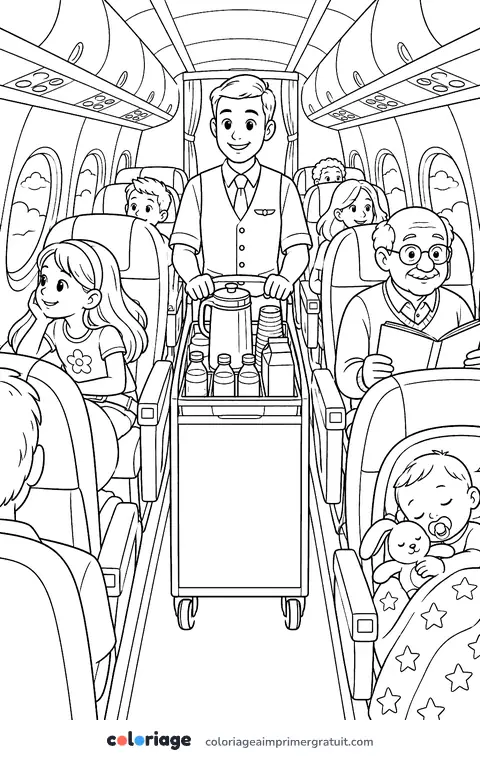 Coloriage dans la cabine