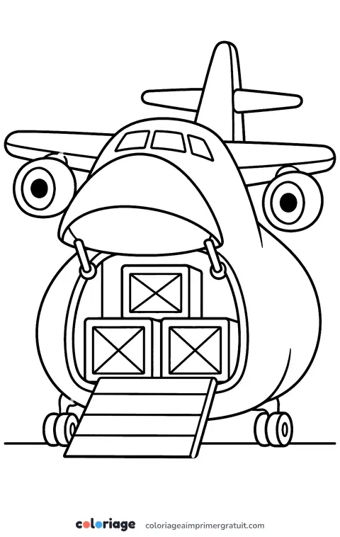 Coloriage gros avion cargo