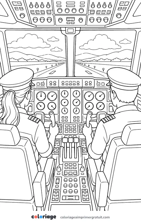 Coloriage dans le cockpit