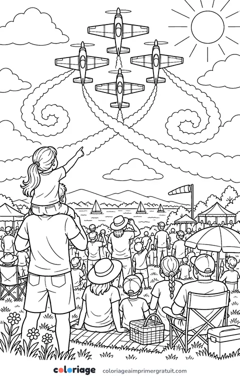 Coloriage meeting aérien
