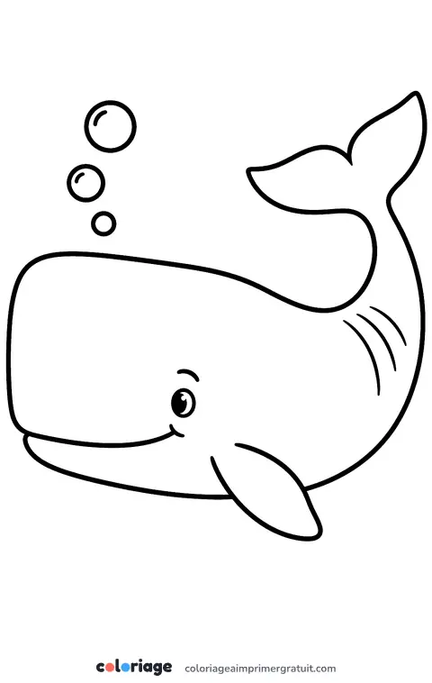 Coloriage cachalot souriant