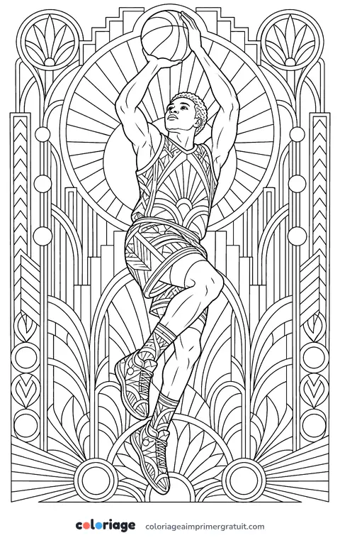 Coloriage affiche art déco