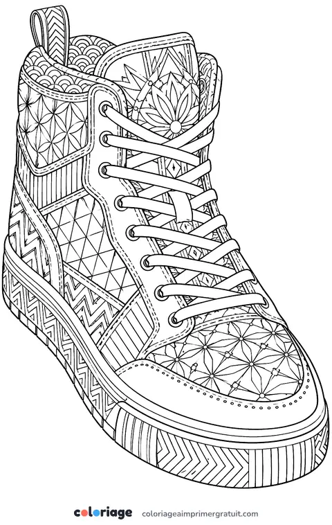 Coloriage basket montante détaillée