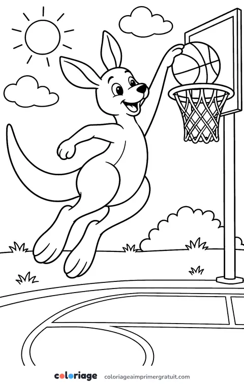 Coloriage dunk du kangourou
