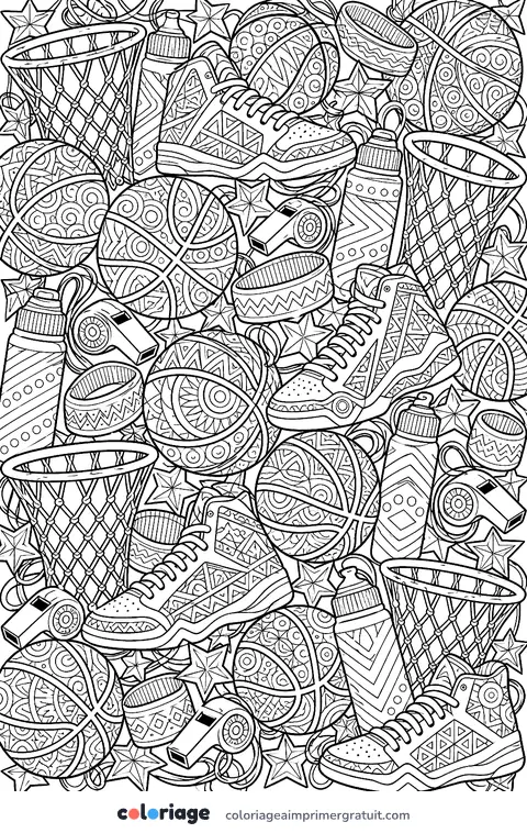 Coloriage motif basket