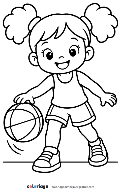 Coloriage petite dribbleuse