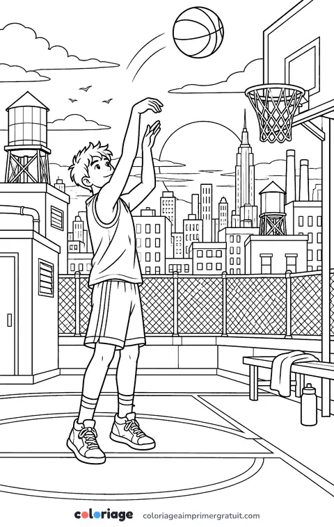 Coloriage terrain sur le toit