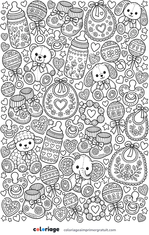Coloriage motif de naissance