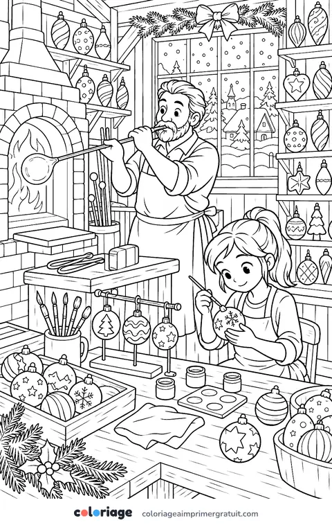 Coloriage atelier du souffleur de verre
