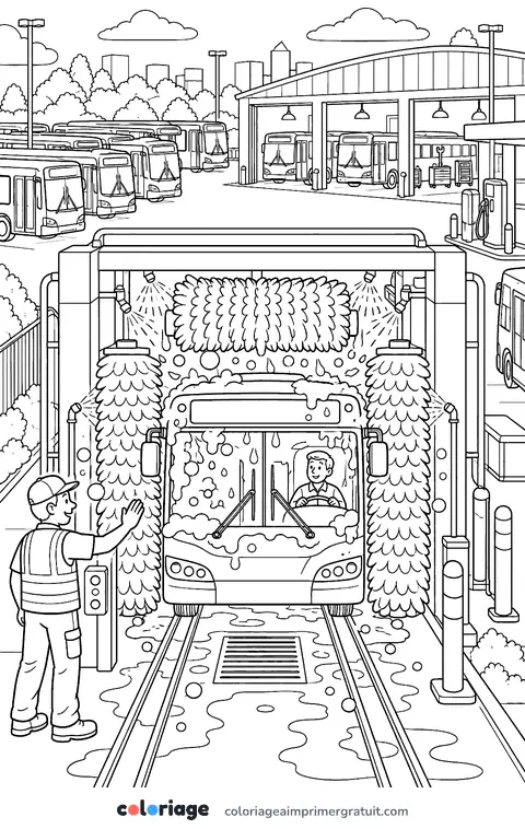 Coloriage lavage au dépôt