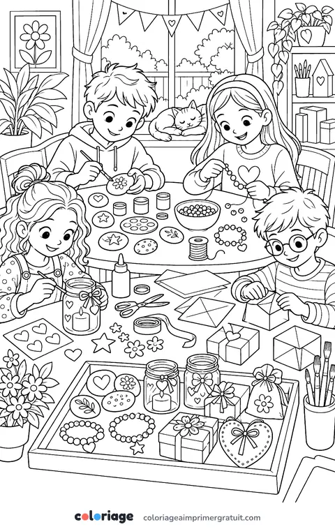 Coloriage cadeaux faits main