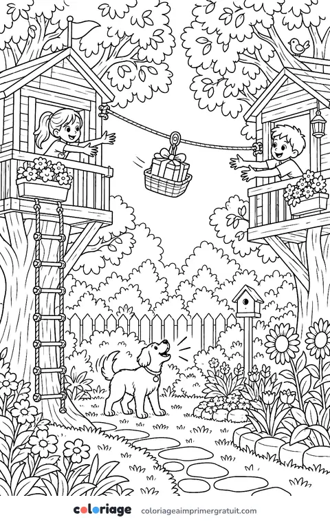 Coloriage cadeau en tyrolienne
