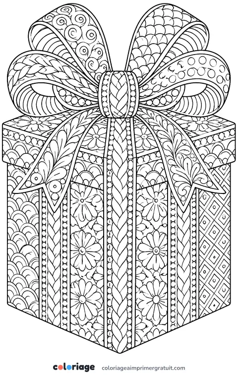 Coloriage cadeau zentangle