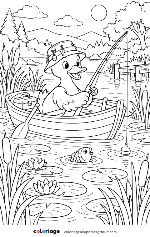 Coloriage partie de pêche