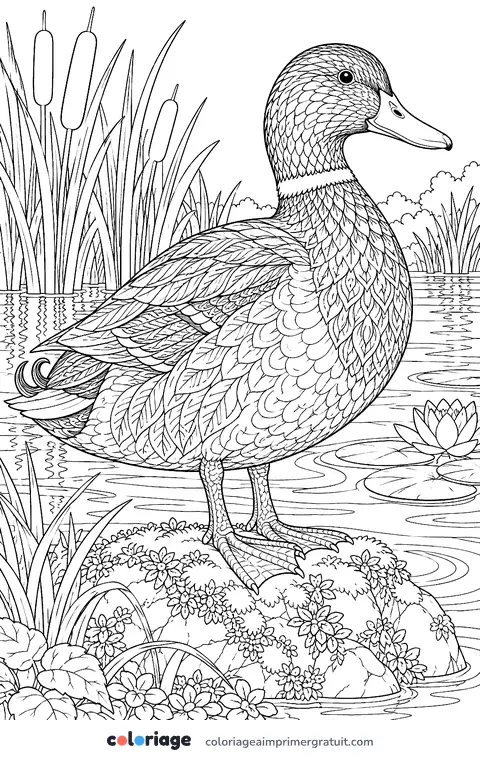 Coloriage colvert réaliste